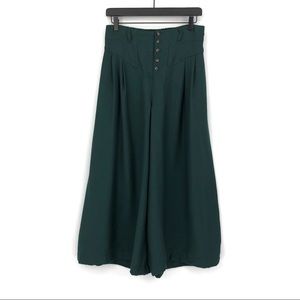 ETT:TWA Anthro Malia Wide Leg Pant Emerald Green XS